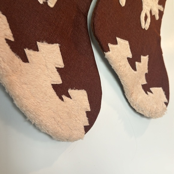 Moose Christmas Stocking by Bon-Ton set of 2 brown and cream color - Picture 6 of 8